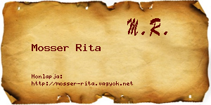 Mosser Rita névjegykártya
